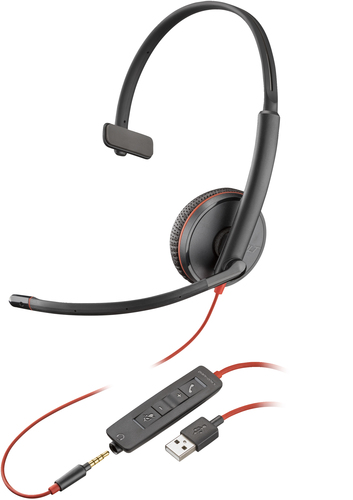 NEW POLY BLACKWIRE 3215 MONAURAL USB-A HEADSET LIMITED 2-YEAR WARRANTY