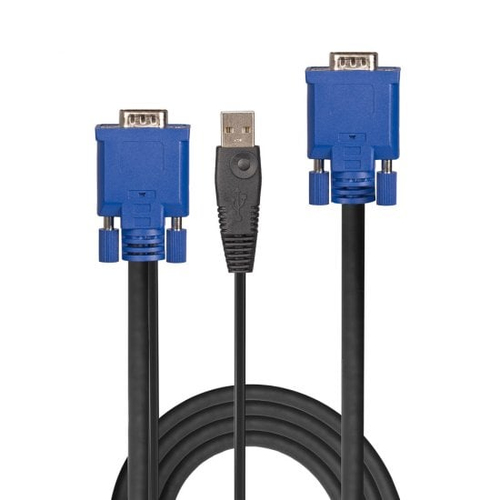 Lindy 32186 toetsenbord-video-muis (kvm) kabel Zwart, Blauw 2 m, afbeelding 2