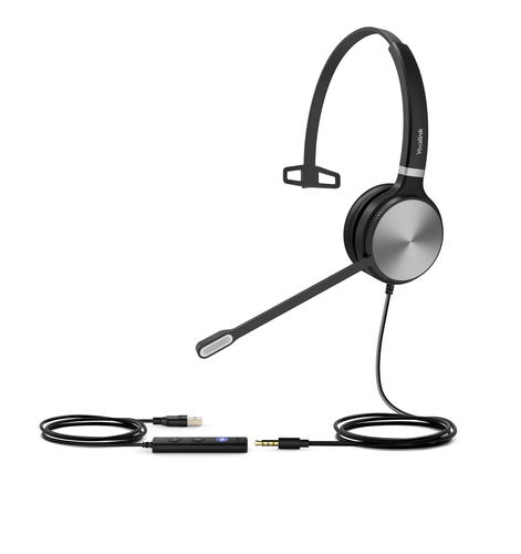 Yealink UH36 Mono UC Гарнитура Проводная Оголовье Офис/колл-центр USB тип-A Черный, Серебристый