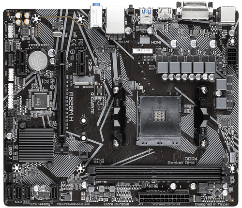 GIGABYTE A520M H (rev. 1.0) Разъем AM4 Микро ATX