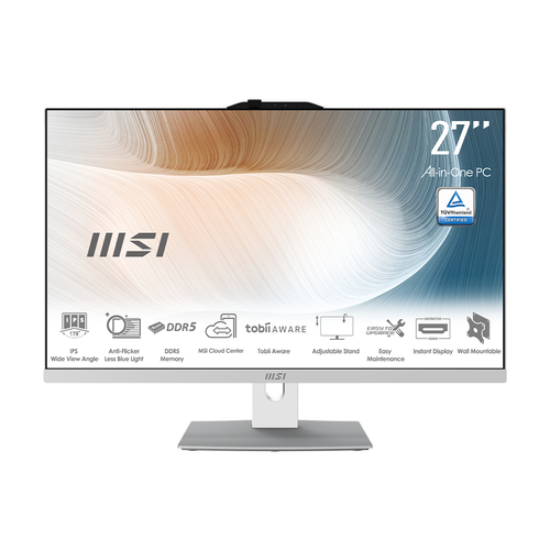 MSI Modern AM272P 1M-823US Intel Core 5 120U 68,6 cm (27") 1920 x 1080 пикселей ПК все в одном 16 GB DDR5-SDRAM 1 TB Твердотельный накопитель (SSD) Windows 11 Home Wi-Fi 6E (802.11ax) Белый