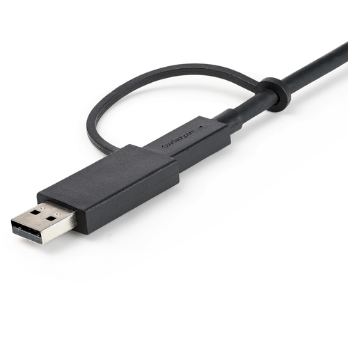 StarTech.com 3ft (1m) USB C Cable w/ USB-A Adapter Dongle, Hybrid 2-in-1 USB C Cable w/ USB-A | USB-C to USB-C (10Gbps/100W PD), USB-A to USB-C (5Gbps), USB-A Host to USB-C DisplayLink Dock - Ideal for Hybrid Dock (USBCCADP) USB Type-C kabel 1m Sort – billede 7