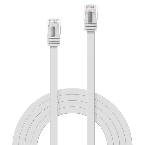 Lindy Patchkabel Cat6 Flachband unafgeschermd wit 5.00m, afbeelding 3