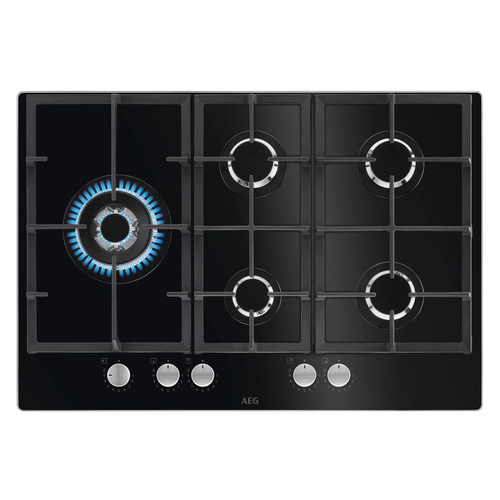 AEG Placa de gas Serie 6000 Gas on Glass de 75 cm HKB75820NB