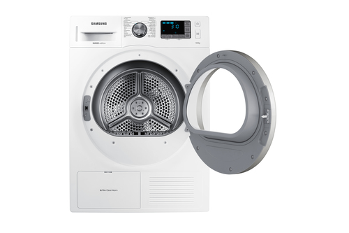 Samsung DV90F5E6HGW tumble dryer Freestanding Front-load 9 kg Chrome, White