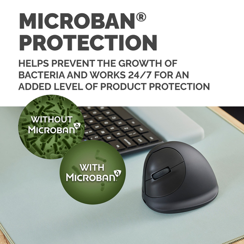 Fellowes Vertical Wireless Mouse Breyta Plus+ Ergonomic Left Handed Vertical Mouse with Antibacterial Protection Medium – image 5