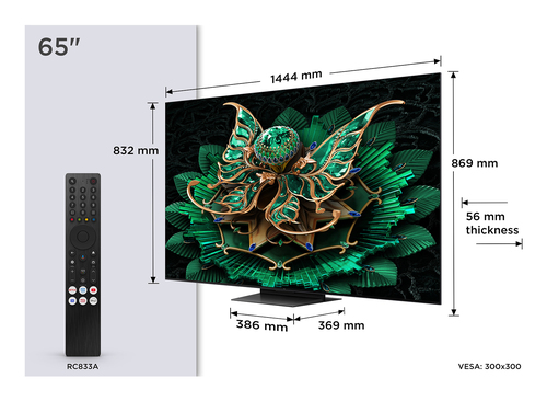 TCL 65C7K TV 165.1 cm (65") 4K Ultra HD Smart TV Wi-Fi Metallic 2600 cd/m²