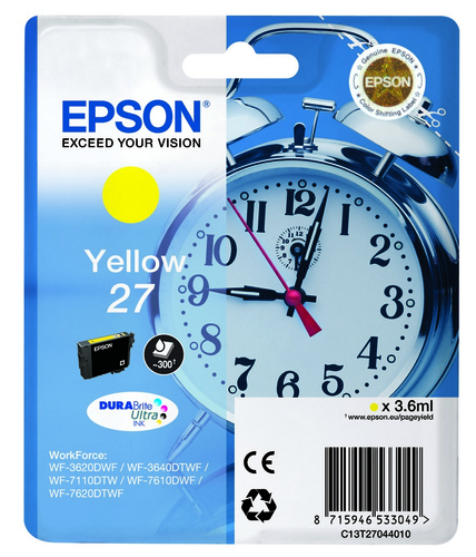 Original Epson 27 Yellow Ink Cartridge - image 1