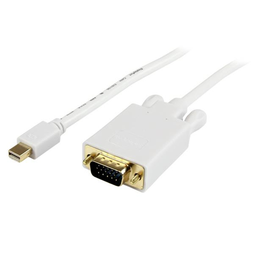 StarTechcom Cable 91cm de Vídeo Adaptador Conversor Activo Mini DisplayPort a VGA - Macho HD15 - Macho mDP - 1920x1200 - 1080p - Blanco - Vídeo conversor - VGA - DisplayPort - blanco - MDP2VGAMM3W