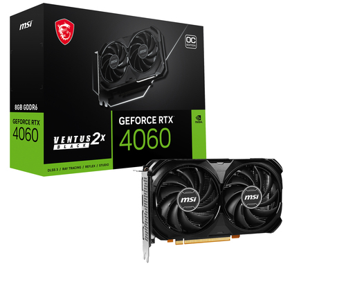 MSI VENTUS GEFORCE RTX 4060 2X BLACK 8G OC видеокарта NVIDIA 8 GB GDDR6