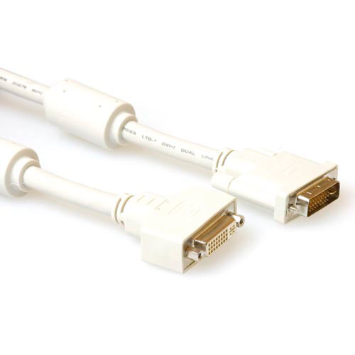 ACT DVI-I Dual Link extension cable, M - F, Ivory 5.0m DVI kabelis 5 m