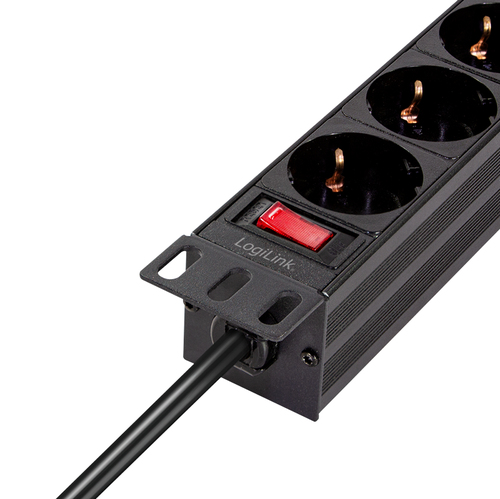 LogiLink Steckdosenleiste 4-fach mit Schalter,10"(1HE),2m, afbeelding 5