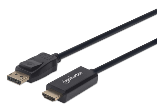 Manhattan Cable DisplayPort 1.1 a HDMI, 1080p@60 Hz, 1,8 m, macho a macho, DP con pestaña de bloqueo, negro, no bidireccional, garantía 3 años imagen 1