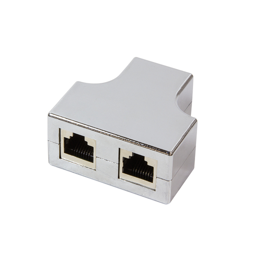 LogiLink MP0037 cambiador de género para cable RJ-45 2 x RJ-45 Plata