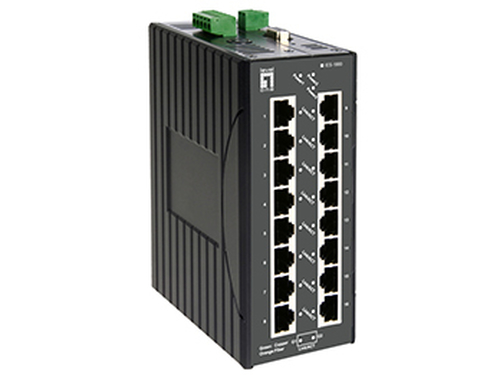 LevelOne 16 FE + 2 GE Managed Switch -40 ~ 75C, DIN-rail