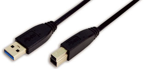 LogiLink 3m USB 3.0, 3 m, USB A, USB B, USB 3.2 Gen 1 (3.1 Gen 1), Hanstik/Hanstik, Sort