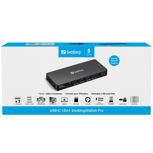 Sandberg USB-C 13in1 Docking Station Pro – image 7