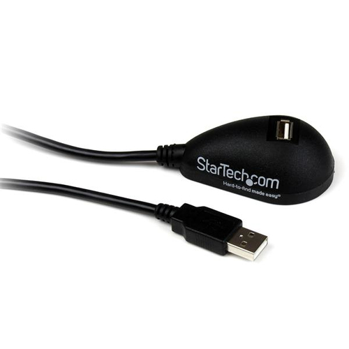 StarTech.com 5ft Desktop USB Extension Cable - A Male to A Female - 5 ft USB A to A Extension Cable - 5ft USB 2.0 Extension cord (USBEXTAA5DSK) USB forlængerkabel 1.5m Sort