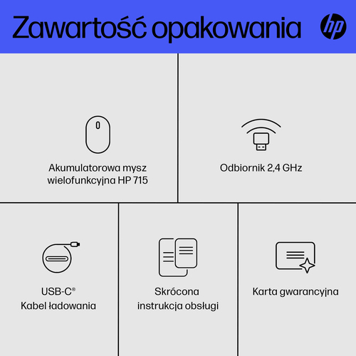 Mysz wielofunkcyjna HP 715 z możliwością ładowania 6E6F0AA