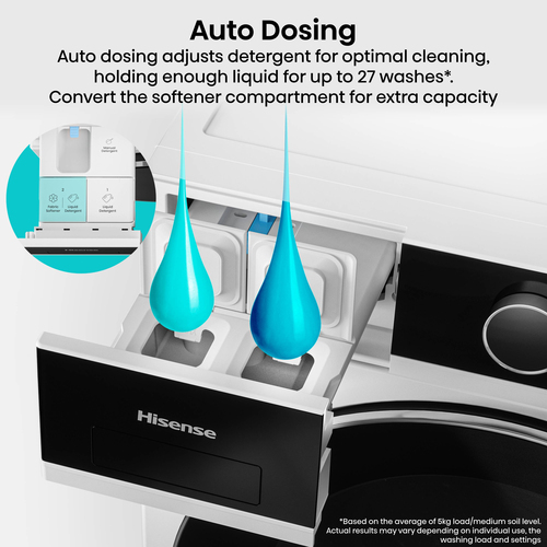 Hisense WD5I1045BWQ 10.5kg/6kg 5i KitchenFit Series Autodose WiFi Enabled Washer Dryer - White - image 8