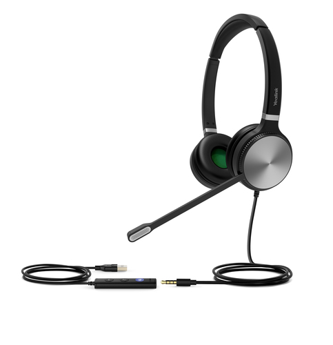 Yealink UH36 Dual Teams Гарнитура Проводная Оголовье Офис/колл-центр USB тип-A Черный, Серебристый