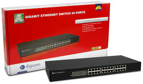 Digicom SWG24-T02 Unmanaged Gigabit Ethernet (10/100/1000) 1U Black – image 3