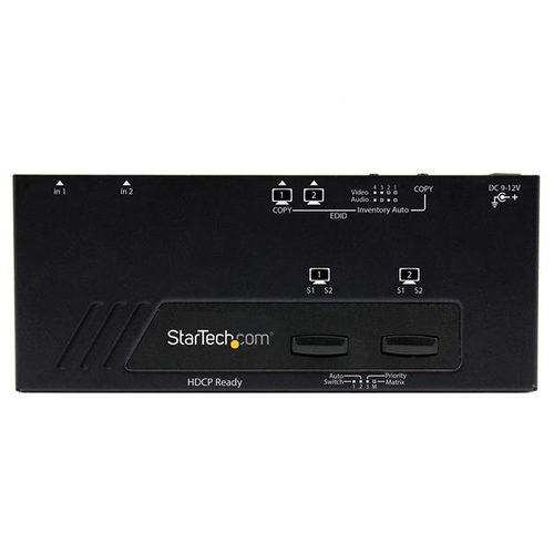 StarTech.com Switch Matricial HDMI de 2x2 con Conmutado Automático y Prioritario - Conmutador Matrix 1080p