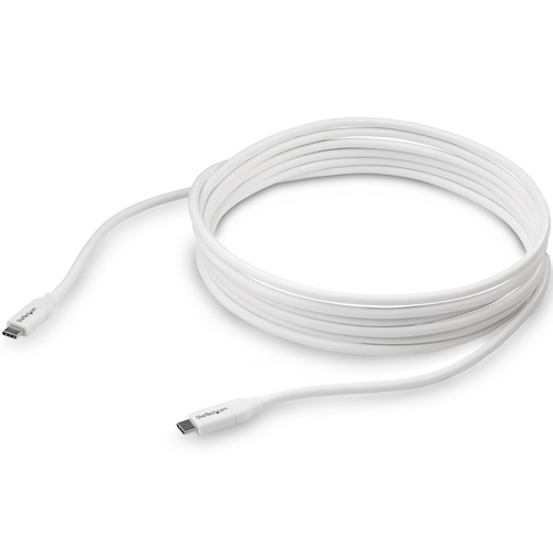 StarTech.com USB C to USB C Cable - 13 ft / 4m - 5A PD - M/M - White - USB 2.0 - USB-IF Certified - USB Type C Cable - USB C Charging Cable (USB2C5C4MW) USB Type-C kabel 4m Hvid – billede 3
