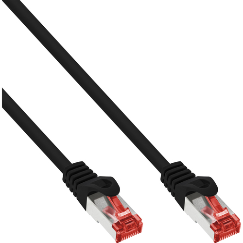 InLine 100er Bulk-Pack Patchkabel, S/FTP (PiMf), Cat.6, PVC, CCA, schwarz 0,5m
