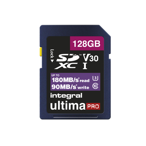 Integral 128GB SD CARD SDXC UHS-1 U3 CL10 V30 A2 UP TO 180MBS READ 90MBS WRITE – image 2