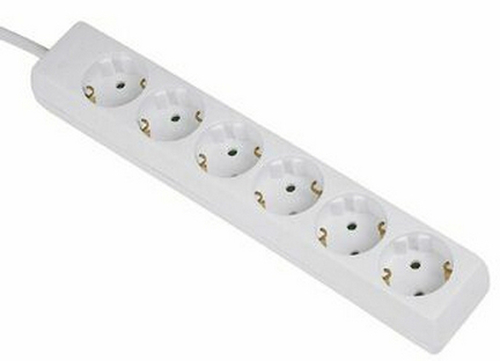 Hama Distribution Panel 6-Way with Children Protection Stikdåse 6-stik 16A Hvid 1.4m