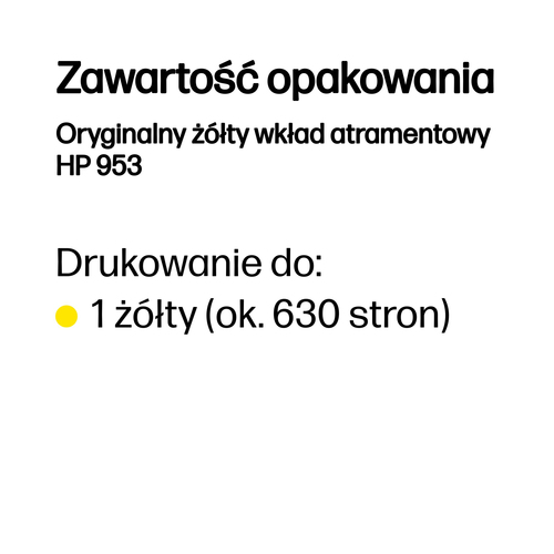 Oryginalny wkład tusz do drukarki HP 953 (F6U14AE) Żółty (Yellow)