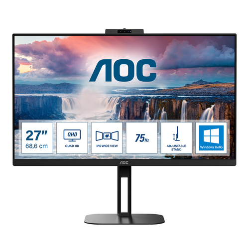AOC V5 Q27V5CW/BK монитор для ПК 68,6 cm (27") 2560 x 1440 пикселей Quad HD LED Черный