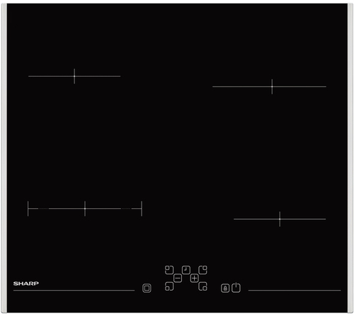 Sharp KH-6V08FT0K hob Black Built-in