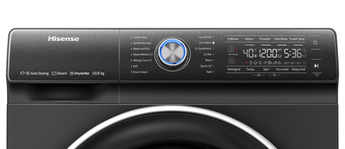 Hisense WDQR1014EVAJMB washer dryer Freestanding Front-load Black, Stainless steel – image 2