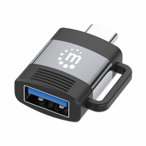 Manhattan 356312 cambiador de género para cable USB-A USB-C Negro, Gris imagen 1