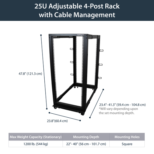 StarTech.com 25U 4-Post Server Rack – image 9