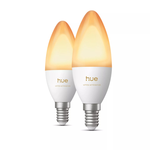 Philips Hue Kaarslamp White Ambiance E14 Duo Pack