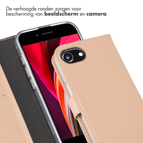 Selencia Echt Lederen Bookcase iPhone SE 4 - Dusty Pink, afbeelding 4