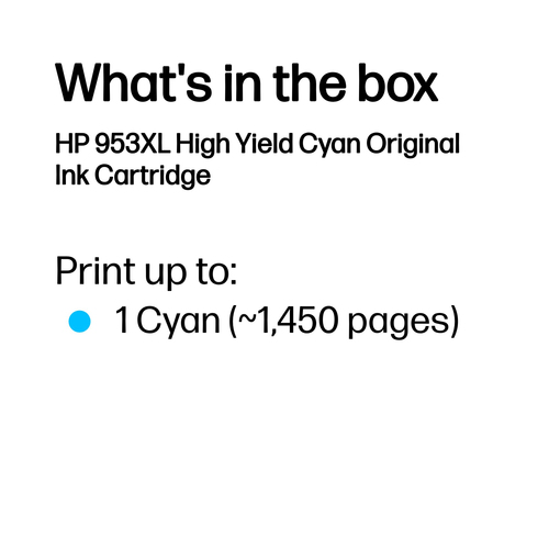 HP 953XL High Yield Cyan Original Ink Cartridge (F6U16AE) - image 3