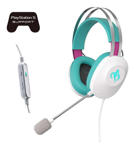 ASUS TUF Gaming H1 Gen II Hatsune Miku Edition Гарнитура Проводная Оголовье Игровой USB тип-A Розовый, Бирюзовый, Белый