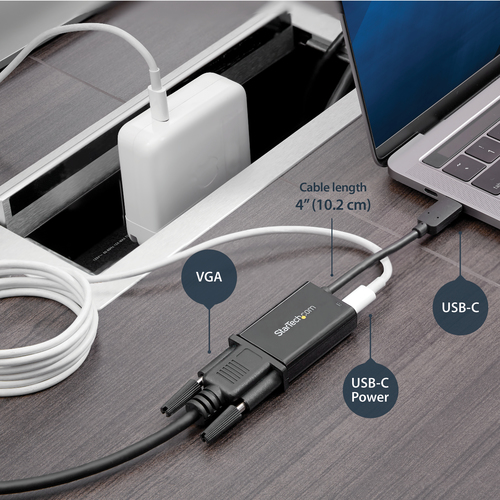StarTech.com USB C to VGA Adapter with Power Delivery - 1080p USB Type-C to VGA Monitor Video Converter w/ Charging – image 7