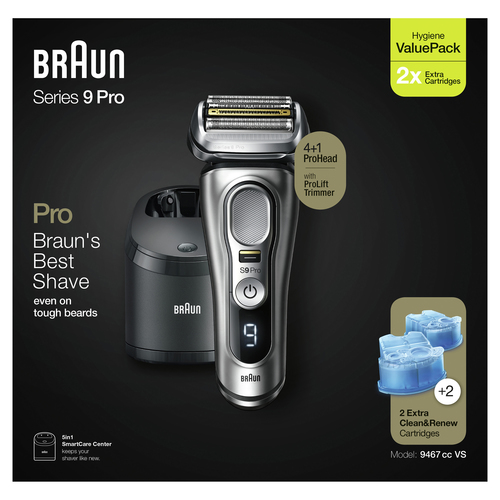 Braun Series 9 Pro 9467cc Сеточная бритва Триммер Серый