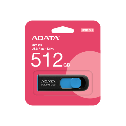 ADATA UV128 unidad flash USB 512 GB USB tipo A 3.2 Gen 1 (3.1 Gen 1) Negro, Azul imagen 4