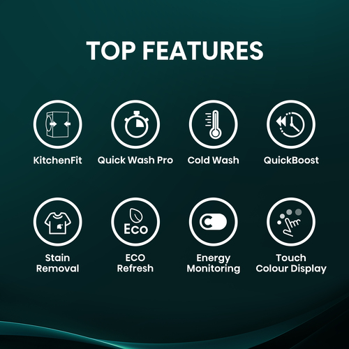 Hisense WF5I9043BWFS 9kg 1400 Spin Washing Machine in White A Rated Ki - image 4
