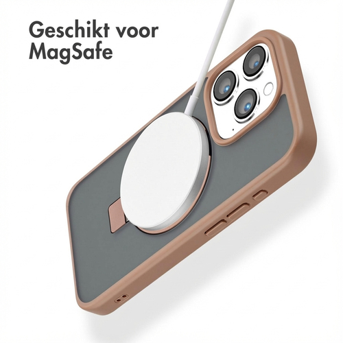 Accezz Ring Stand Backcover met MagSafe iPhone 15 Pro - Brown, afbeelding 2
