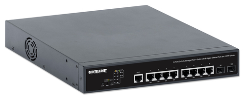 INTELLINET 10-Port L2+ Managed PoE++ Switch 8x Gbit 2x SFP, afbeelding 2