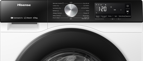 Hisense WD3S8043BW3 Washer Dryer in White 1400 Spin 8kg 5kg D Rated En - image 5