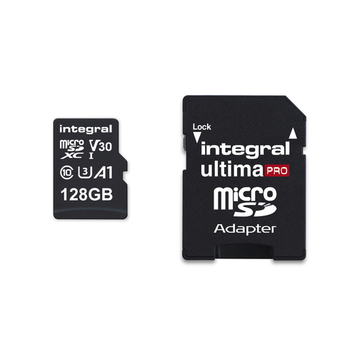 Integral 128GB MICRO SDXC UHS-1 U3 CL10 V30 UP TO R-100 W-50 MBS WITH METAL CARD CASE TWIN PACK WITH ADAPTER – image 4