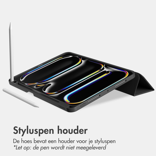 Accezz Smart Silicone Bookcase voor Apple iPad Pro 13 (2024) M4 Tablethoesje Zwart, afbeelding 6